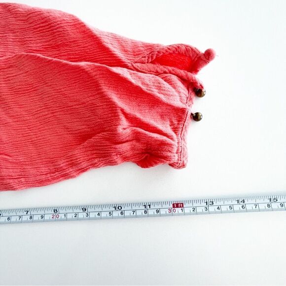 Addition Elle Peasant Blouse Coral Flowy Top Crochet Embroidery Women's Plus 14 - Picture 6 of 6
